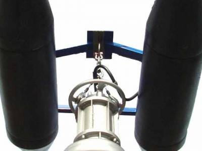 Bottom view of Flotation Platform FP-2 Supporting our P-5 Slurry Dredge Pump